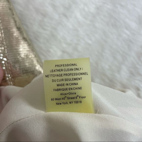 Alice + Olivia Norah Metallic Leather Dress - Picture 10 of 12